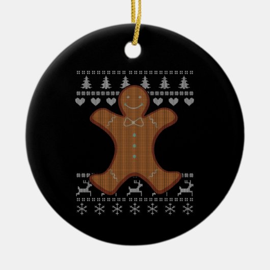 Lelijk Kerstmis - Peperkoek Keramisch Ornament (Voorkant)