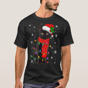 Lelijk Kerstmis Zwarte Kat Kerstman Hoed Sjaal Vak T-shirt