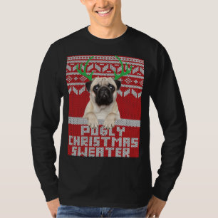Lelijk kerstpatroon Schattige Pug Pugly Christmas  T-shirt