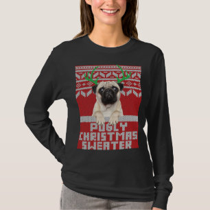 Lelijk kerstpatroon Schattige Pug Pugly Christmas  T-shirt
