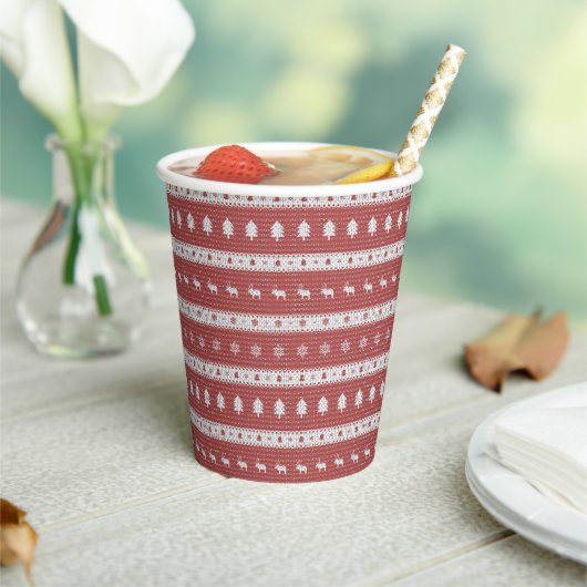 Lelijk kerstrood papieren bekers (Insitu)