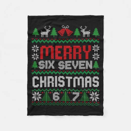 Lelijk Kersttrui 67 Zes Zeven 6 7 Meme Grappig Fleece Deken (Voorkant)
