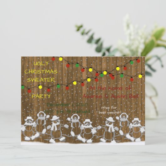 Lelijk Kersttrui Feest Kaart (Staand voorkant)