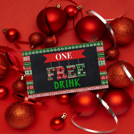 Lelijk Kersttrui Gratis Drankkaart Feest Ticket