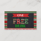 Lelijk Kersttrui Gratis Drankkaart Feest Ticket (Voorkant)