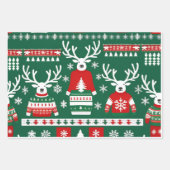 Lelijk kersttrui inpakpapier, rood & groen inpakpapier vel (Voorkant)