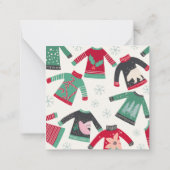 Lelijk Kersttrui Kerstpatroon Groen Rood Notitiekaartje (Achterkant)