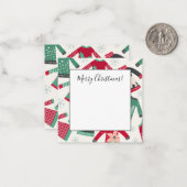 Lelijk Kersttrui Kerstpatroon Groen Rood Notitiekaartje (Voorkant / Achterkant in situ)