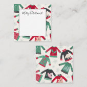 Lelijk Kersttrui Kerstpatroon Groen Rood Notitiekaartje (Voorkant / Achterkant)