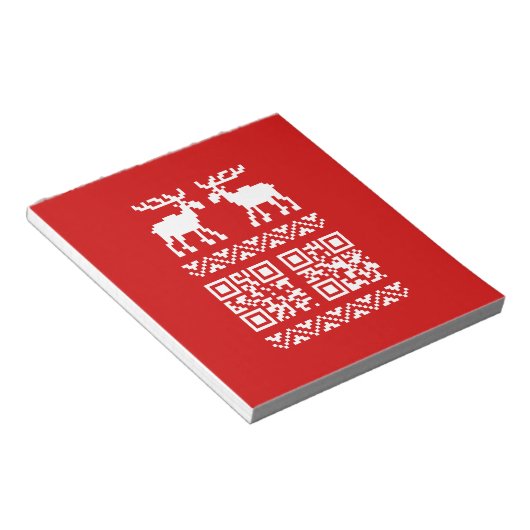 Lelijk Kersttrui QR-code Gelukkig Nieuwjaar ! Notitieblok (Schuin)