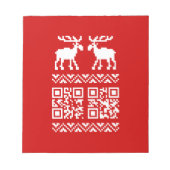 Lelijk Kersttrui QR-code Gelukkig Nieuwjaar ! Notitieblok (Voorkant)
