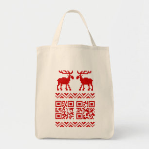 Lelijk Kersttrui QR-code Gelukkig Nieuwjaar ! Tote Bag