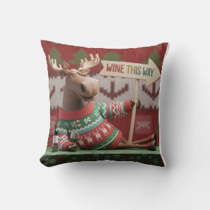 Lelijk Kersttrui Rendier. Wijn deze kant Kussen
