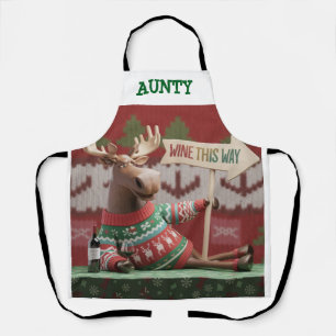 Lelijk Kersttrui Rendier. Wijn deze kant Schort