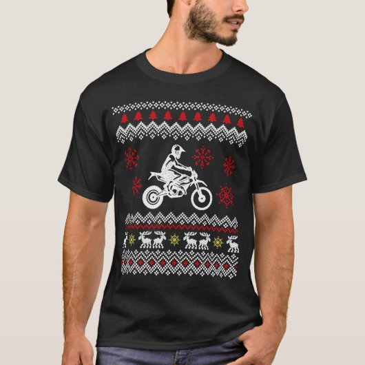 Lelijk Kersttrui voor Biker T-shirt (Voorkant)