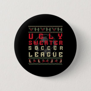 Lelijk Kerstvoetbal – Grappig lelijk T-shirt Ronde Button 5,7 Cm