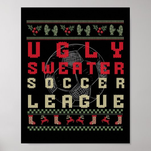 Lelijk Kerstvoetbal – Grappig Lelijk Truitje Poster (Voorkant)