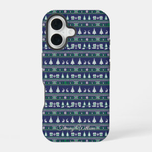 lelijk mooi kersttrui patroon iPhone 16 hoesje