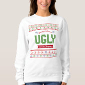 Lelijk Rood Groen Kerst Tacky Nordic Knit Patroon Trui (Voorkant)