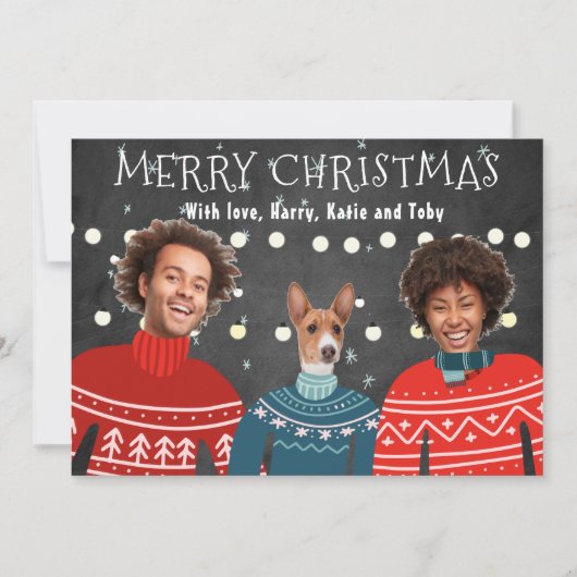 Lelijk T-shirt Familie Kerstkaart ,Grappige Kerstk (Voorkant)