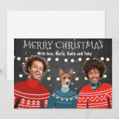 Lelijk T-shirt Familie Kerstkaart ,Grappige Kerstk (Voorkant / Achterkant)