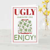 Lelijk Trui Kerst Groet Kaart (Gele Bloem)