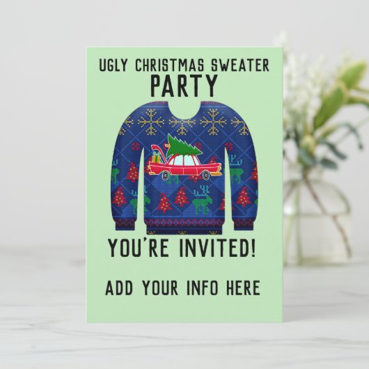 LELIJK TRUI KERSTPARTY UITNODIGINGEN (Staand voorkant)