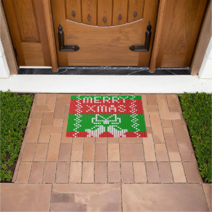 Lelijk trui patroon belletjes Kerstmis garen Deurmat