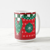 Lelijk Trui Sneeuwvlok Patroon Rood Groen Koffiemok (Voorkant rechts)