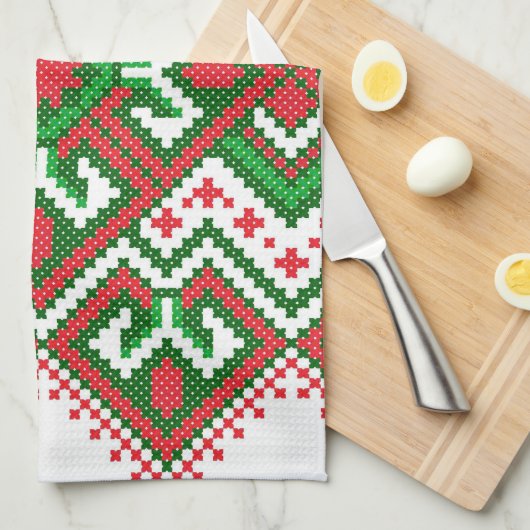 Lelijk truitjespatroon Feestelijke kersthanddoek Theedoek (Quarter Fold)