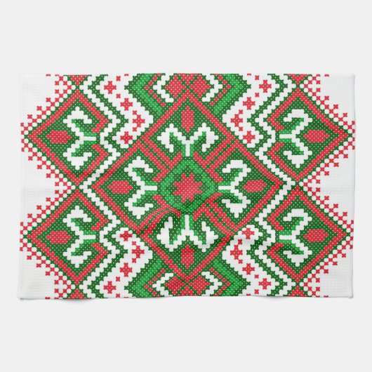 Lelijk truitjespatroon Feestelijke kersthanddoek Theedoek (Horizontaal)