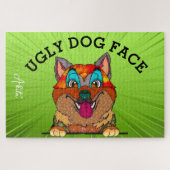 Lelijke Akita hond gezicht 1000 stuks puzzel Legpuzzel (Horizontaal)