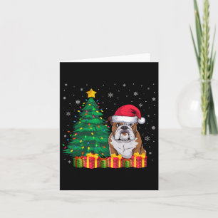 Lelijke Amerikaanse Bulldog Santa Hat Christmas Li Kaart