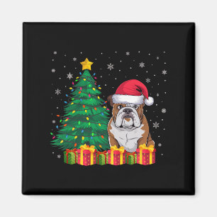 Lelijke Amerikaanse Bulldog Santa Hat Christmas Li Magneet