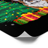Lelijke Amerikaanse Bulldog Santa Hat Christmas Li Poster (Hoek)