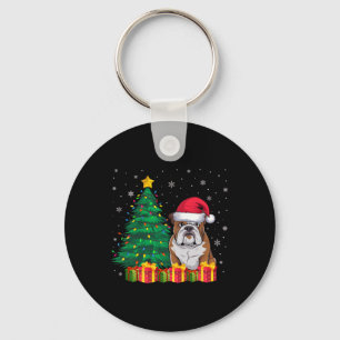 Lelijke Amerikaanse Bulldog Santa Hat Christmas Li Sleutelhanger