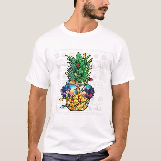 Lelijke Ananas Kerstmis T-shirt (Voorkant)