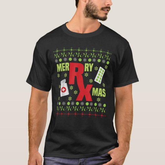 Lelijke apotheker Kerst apotheek Tech Grappig T-shirt (Voorkant)
