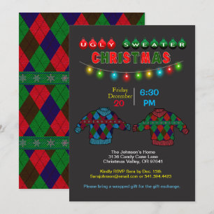 Lelijke Argyle trui en kerstverlichting Kaart