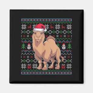 Lelijke Bactrische Kamelelievenden Kerstmuts Santa Magneet