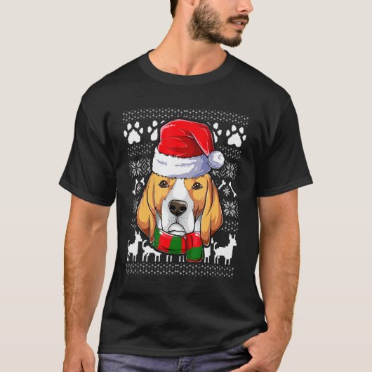 Lelijke Beagle Sinterklaas Xmas Kleding Kerst Kind T-shirt (Voorkant)