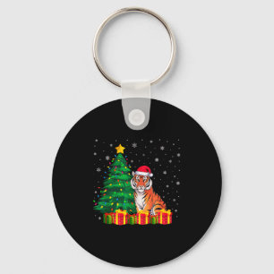 Lelijke Bengaalse Tijger Kerstman Hoed Kerstboom L Sleutelhanger