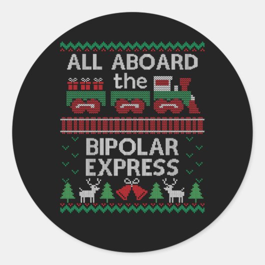 Lelijke bipolaire express ronde sticker (Voorkant)