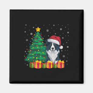 Lelijke Border Collie Santa Hat Kerstverlichting H Magneet