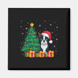 Lelijke Boston Terrier Santa Hat Kerstverlichting  Magneet