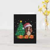 Lelijke Boykin Spaniel Santa Hat Christmas Lights  Kaart (Gele Bloem)