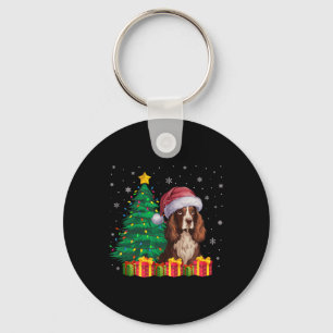 Lelijke Boykin Spaniel Santa Hat Christmas Lights Sleutelhanger