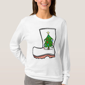 Lelijke Cajun Kerst trui Shrimping Boots T-shirt