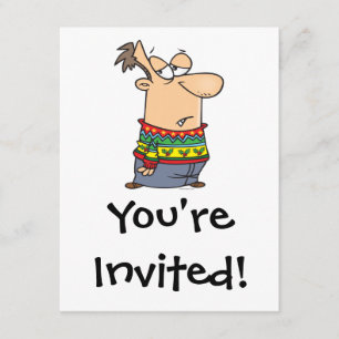 lelijke cartoon voor kerstzweten kaart