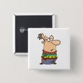 lelijke cartoon voor kerstzweten vierkante button 5,1 cm (Voorkant /achterkant)